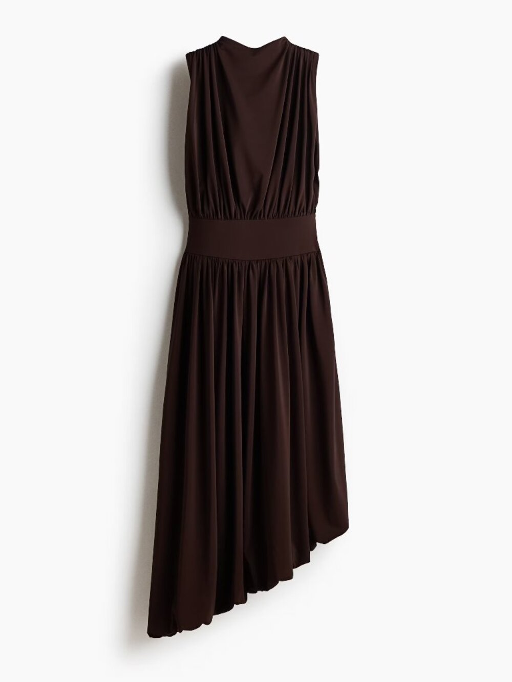 H&M Edition draped mock turtleneck dress brown sz xs